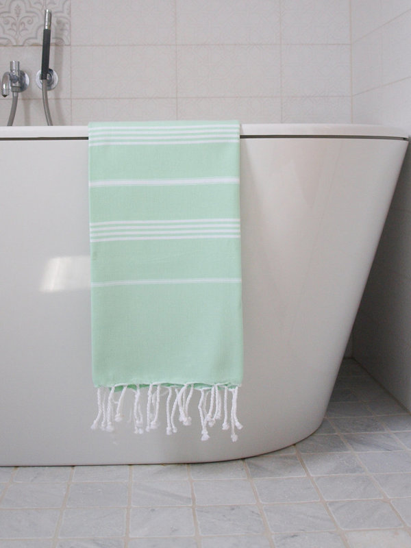 Hamam Handtuch frischgrün/weiß 170 x 100 cm