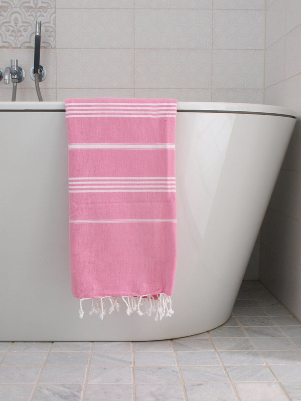 Hamam Handtuch sorbet pink /weiß 170 x 100 cm