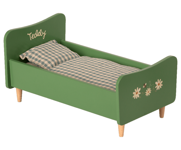 Maileg Bett aus Holz, grün für Teddy
